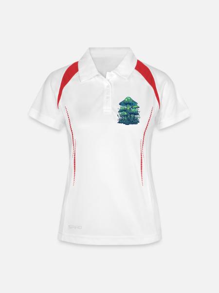 Green luminescent mushrooms - Women's Polo breathable - white/navy