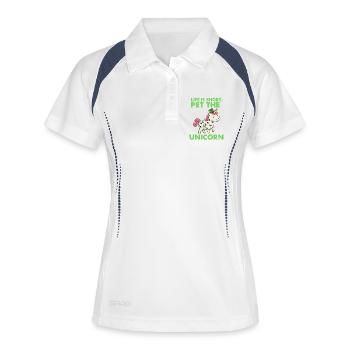 Short life – petting the unicorn - Women's Polo breathable - white/navy - Front
