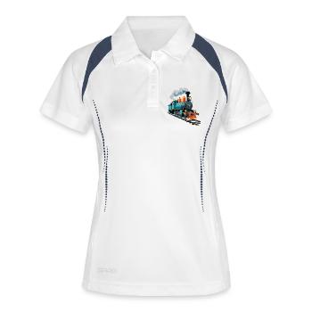 Steam locomotive color explosion - Women's Polo breathable - white/navy - Front