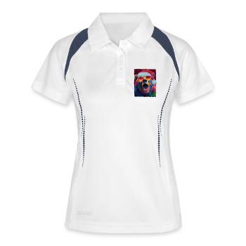 Bear Christmas Portrait - Women's Polo breathable - white/navy - Front