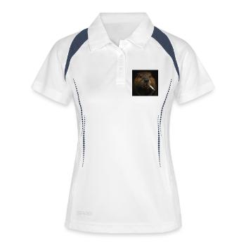 Smoking Beaver - Frauen Polo atmungsaktiv - Weiß/Navy - Vorne