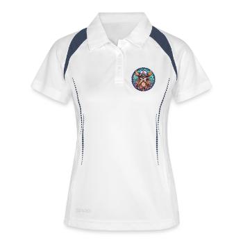 Cercle rond du guerrier viking - Polo respirant Femme - blanc/marine - Devant