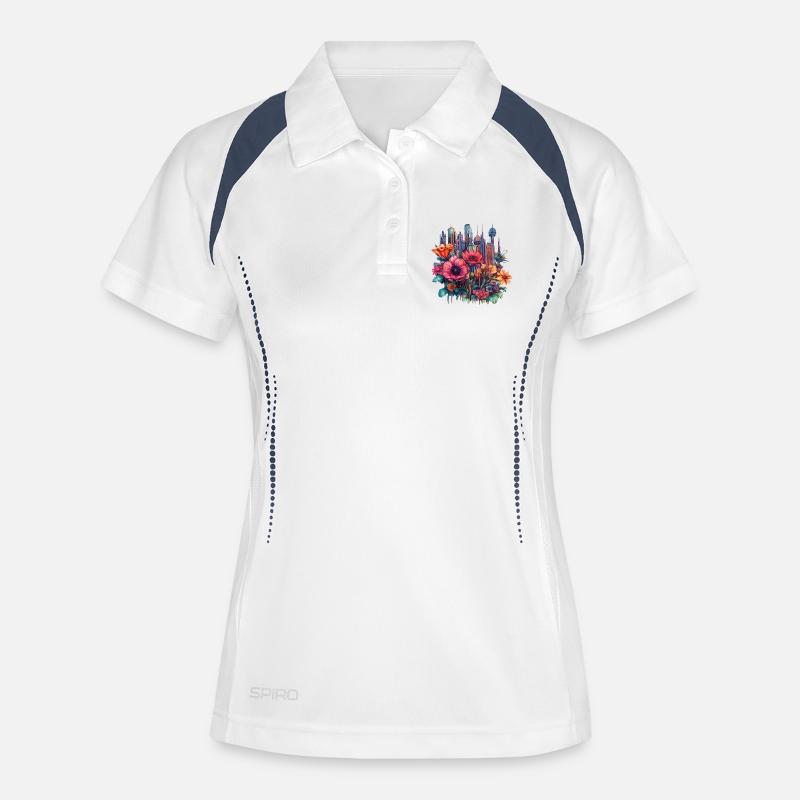 Blossom City Neon Magic - Women's Polo breathable - white/navy