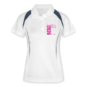 Enterrement de vie de jeune fille 2026 Veuillez signer ! - Polo respirant Femme - blanc/marine - Devant
