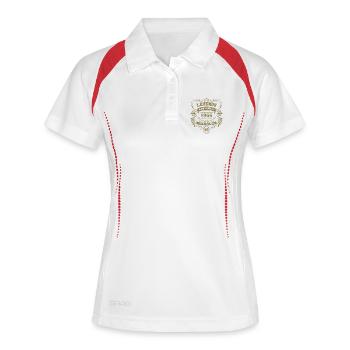 Légendes nées en 1966 Badges - Polo respirant Femme - blanc/marine - Devant