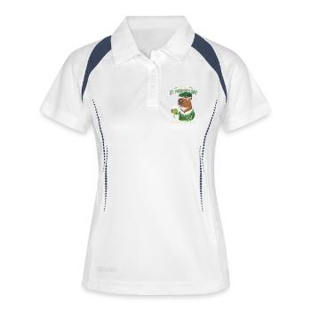 Ours de la Saint-Patrick avec de la bière - Polo respirant Femme - blanc/marine - Devant