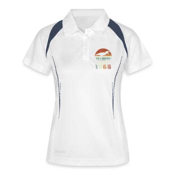 awsome_since_dinaseur_1965 - Polo respirant Femme - blanc/marine - Devant