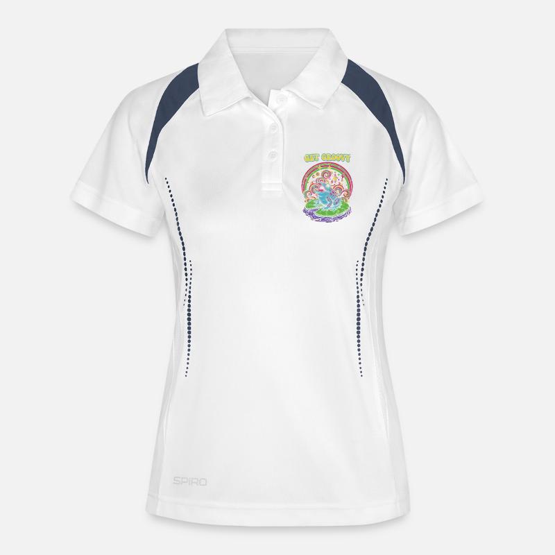 Psychedelic Frog Groove - Women's Polo breathable - white/navy