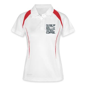Café Office Humour Amateurs de café - Polo respirant Femme - blanc/marine - Devant