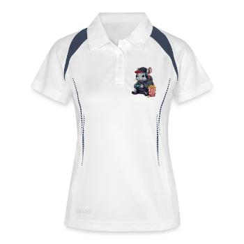 Chinchilla Gamer With Popcorn - Women's Polo breathable - white/navy - Front