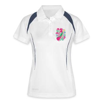 Floral dance in colour - Women's Polo breathable - white/navy - Front