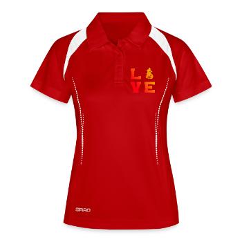 Conception compacte du motocross - Polo respirant Femme - blanc/marine - Devant