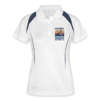 Machiniste parce que les ingénieurs ont aussi besoin de héros - Polo respirant Femme - blanc/marine - Devant