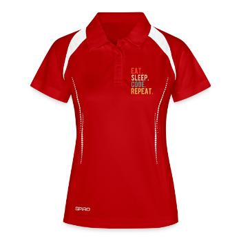 Eat Sleep Code Repeat Programmer Nerd Retro - Women's Polo breathable - red/white - Front