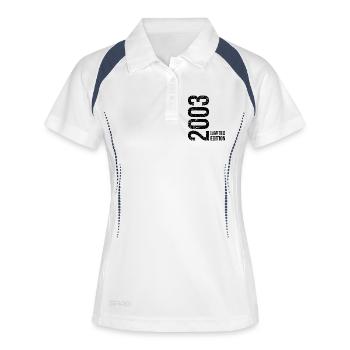 23e anniversaire Homme Femme 23 ans 2003 Idée de cadeau - Polo respirant Femme - blanc/marine - Devant
