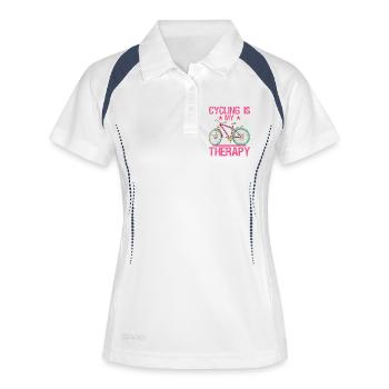 Funny Bike Lover Bicycling Outdoors Cycling - Women's Polo breathable - white/navy - Front