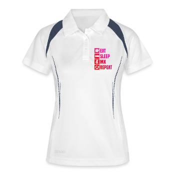 Un incontournable pour le vrai motocross - Polo respirant Femme - blanc/marine - Devant