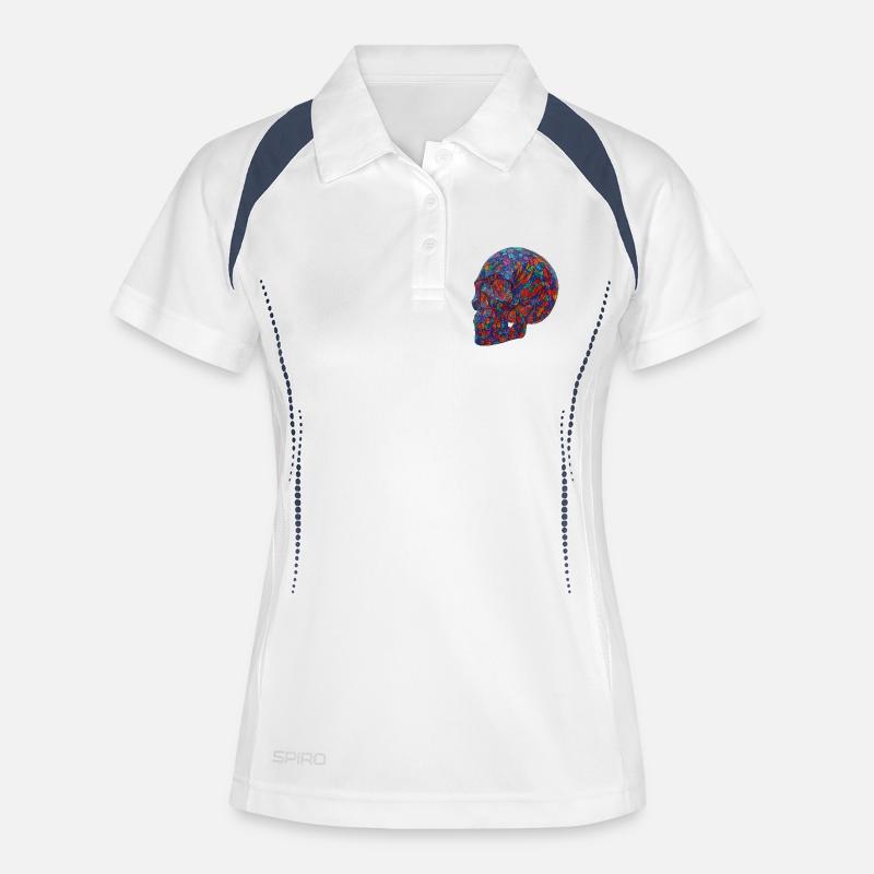 Colorful Mosaic Skull - Women's Polo breathable - white/navy