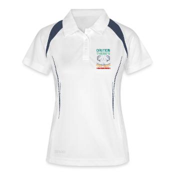 Angler Fischer Angeln Sportfischer - Frauen Polo atmungsaktiv - Weiß/Navy - Vorne