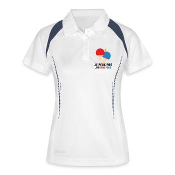 Je Peux Pas J'ai Ping-Pong Cadeau - Polo respirant Femme - blanc/marine - Devant