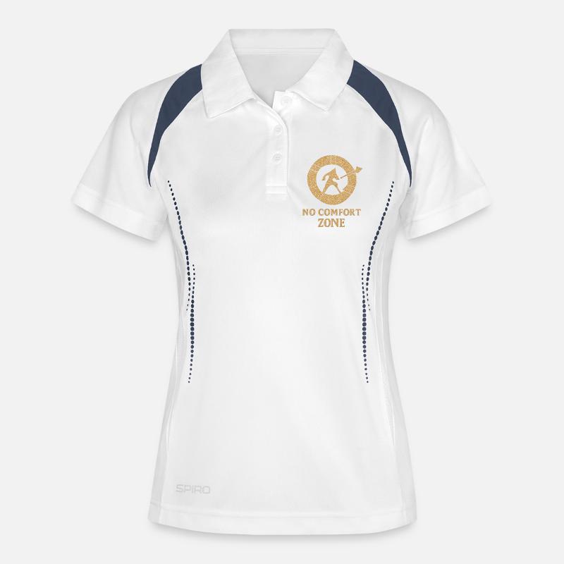 No Comfort Zone Glyph - Women's Polo breathable - white/navy