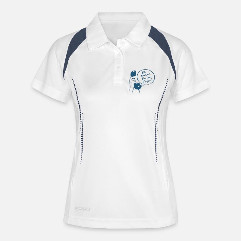 Retro Phone Design Funny Conversation I'm Fine - Women's Polo breathable - white/navy