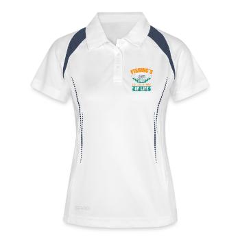 Angler Fischer Angeln Sportfischer - Frauen Polo atmungsaktiv - Weiß/Navy - Vorne