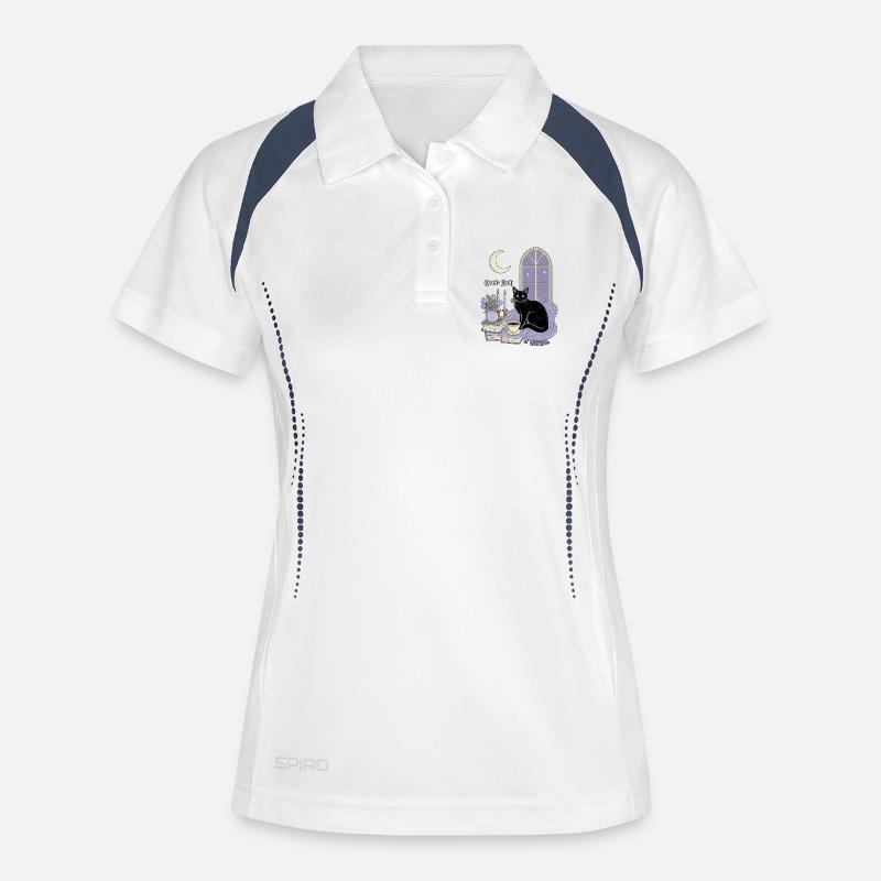 Gentle Goth Cozy Goth Katze - Frauen Polo atmungsaktiv - Weiß/Navy