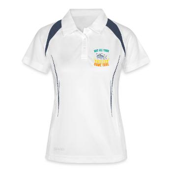 Pêcheur Cadeau Pêche Drôle Pêcheur Pêcheur - Polo respirant Femme - blanc/marine - Devant