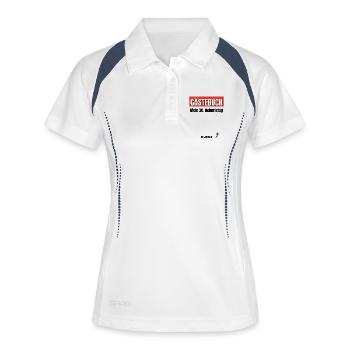 30. Geburtstag 30 Jahre Gästebuch Geburtstagsfeier - Frauen Polo atmungsaktiv - Weiß/Navy - Vorne