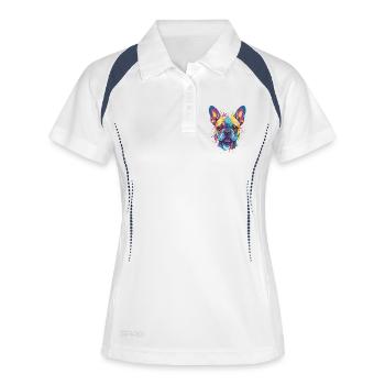 Multicolor Bulldog Dog Pop Art - Women's Polo breathable - white/navy - Front