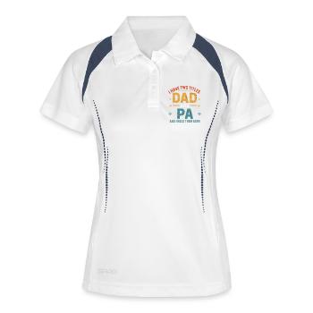 Papa et Papa Rock Ensemble - Polo respirant Femme - blanc/marine - Devant