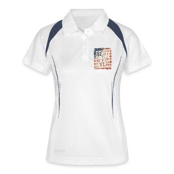 Best Grandpa Ever Flag - Frauen Polo atmungsaktiv - Weiß/Navy - Vorne