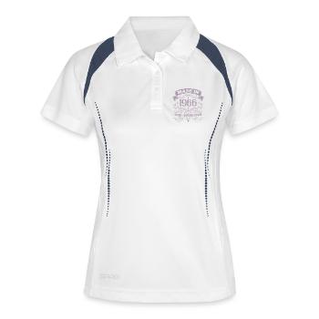 60e anniversaire Vintage 1966 Design - Polo respirant Femme - blanc/marine - Devant