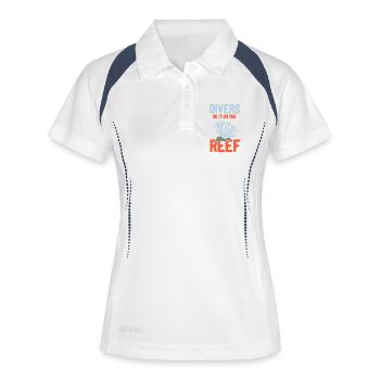Plongeur Plongeur Snorkeling Plongeur récréatif - Polo respirant Femme - blanc/marine - Devant