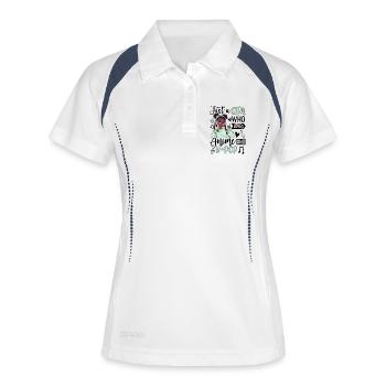 Just A Girl Who Loves Anime And K-Pop - Frauen Polo atmungsaktiv - Weiß/Navy - Vorne
