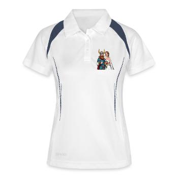 Mariage de la légende viking viking Sailor Odin Raven - Polo respirant Femme - blanc/marine - Devant