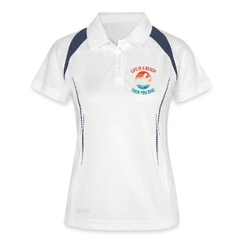 Plongeur Plongeur Snorkeling Plongeur récréatif - Polo respirant Femme - blanc/marine - Devant
