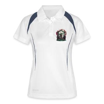 Valentine Zombie Love - Frauen Polo atmungsaktiv - Weiß/Navy - Vorne