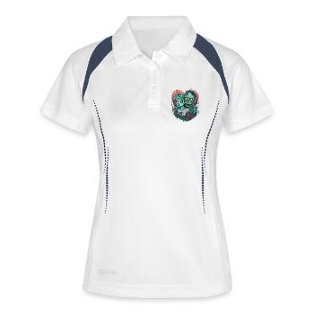 Valentine Zombie Love - Frauen Polo atmungsaktiv - Weiß/Navy - Vorne