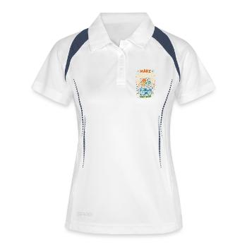 Faites du bruit, pas la guerre, paix musik - Polo respirant Femme - blanc/marine - Devant