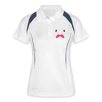 Drôle de Blobfish Face : L’art animalier le plus laid du monde - Polo respirant Femme - blanc/marine - Devant