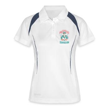 Combative doctor: Not a princess - Women's Polo breathable - white/navy - Front