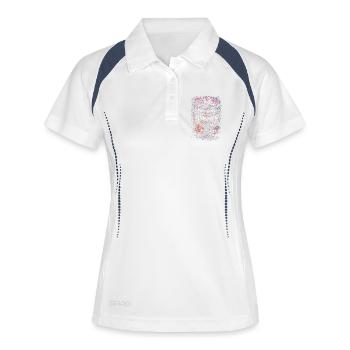 Romance sombre : chaque histoire a besoin d’un peu d’obscurité - Polo respirant Femme - blanc/marine - Devant
