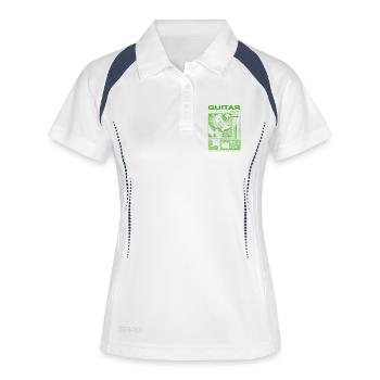 Guitariste Guitariste Rock Musicien streetwear - Polo respirant Femme - blanc/marine - Devant