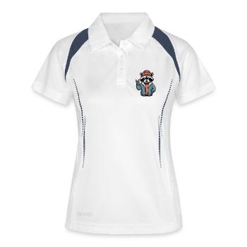 Rocker Raccoon - Polo respirant Femme - blanc/marine - Devant