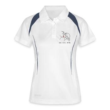 Minimal Heart Down, partenaire de la Saint-Valentin - Polo respirant Femme - blanc/marine - Devant