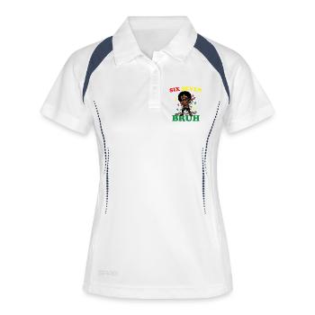 Six Seven Bruh Dabbing Juneteenth Girl Afro Girls - Women's Polo breathable - white/navy - Front