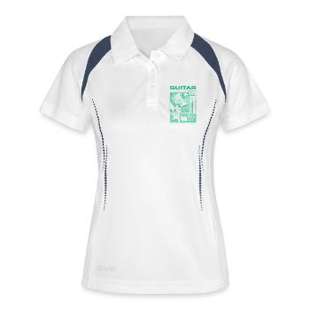 Guitariste Guitariste Rock Musicien streetwear - Polo respirant Femme - blanc/marine - Devant