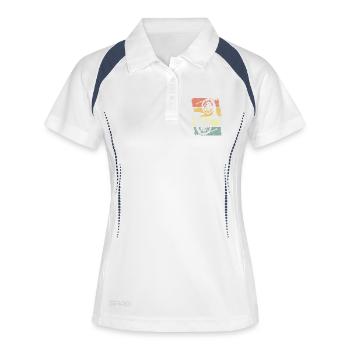 Dessin des Cors français - Polo respirant Femme - blanc/marine - Devant